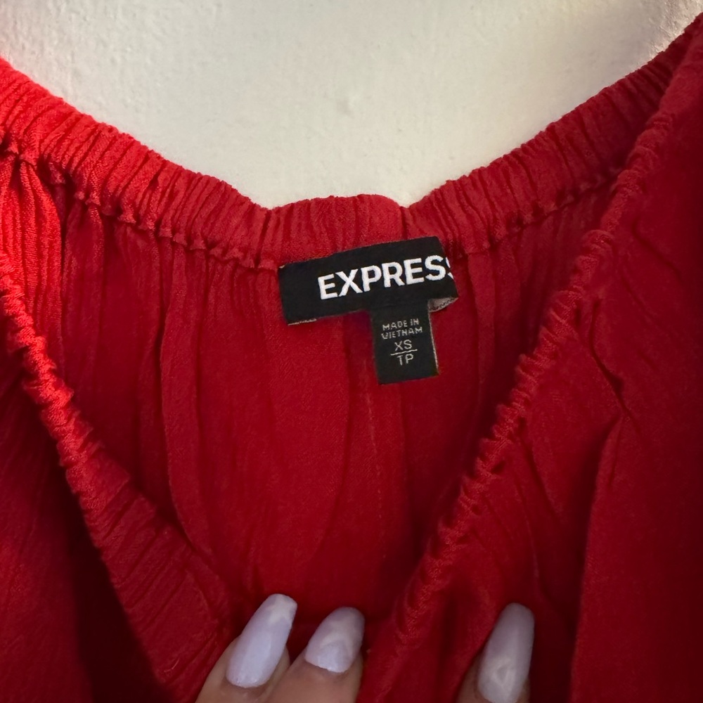 Express Red Off-Shoulder Top - Picture 2 of 4